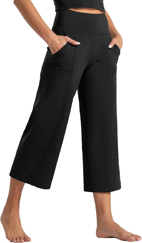 FashionSierra - Lounge Yoga Capris Pants Bootleg Tummy Control High Waist Workout Flare Crop Pants