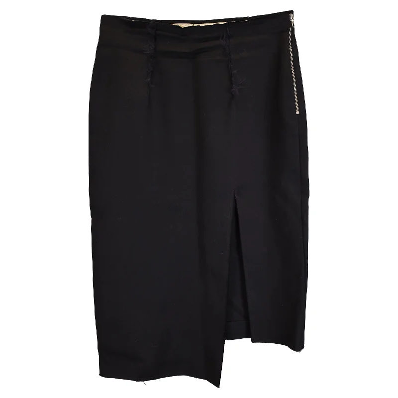 Acne Studios Front Slit Skirt in Black Wool