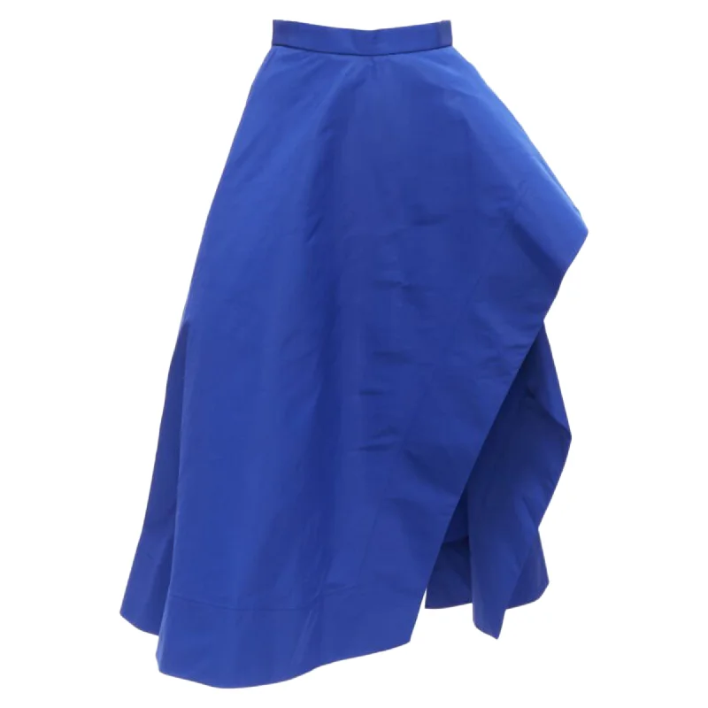 Alexander McQueen cobalt taffeta asymmetric high low structu skirt