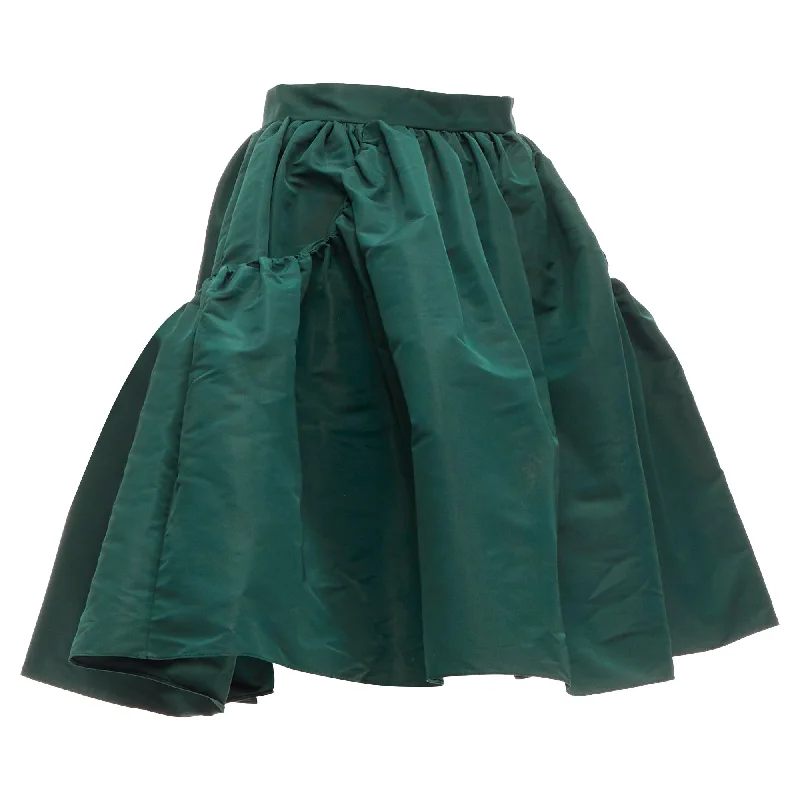 Alexander McQueen dark taffeta gathe A-line puff skirt