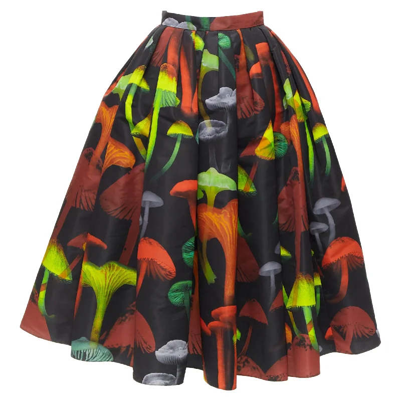 Alexander McQueen Psychedelic Mushroom print midi full skirt