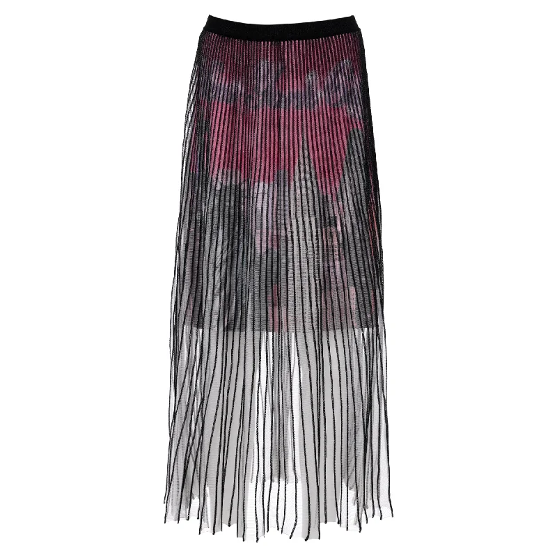 Balenciaga New York City Pleated Midi Skirt In Pink Polyester