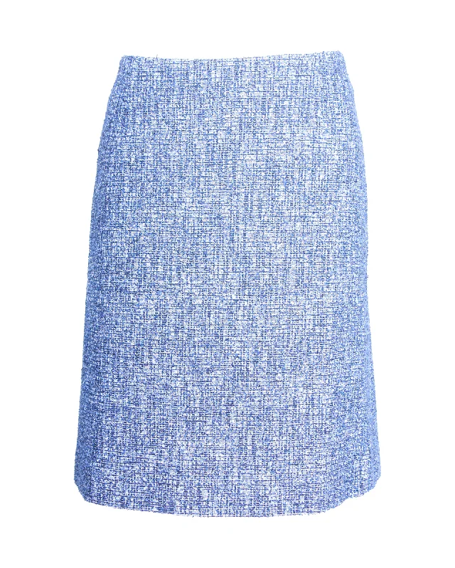 Boss Knee-Length Skirt in Blue Viscose