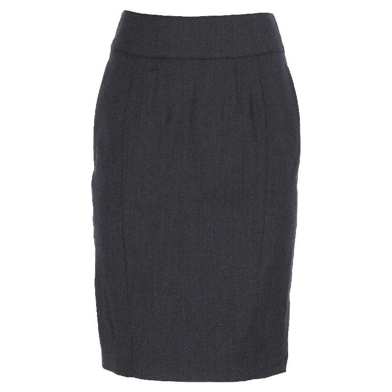 Burberry London Pencil Mini Skirt in Grey Wool