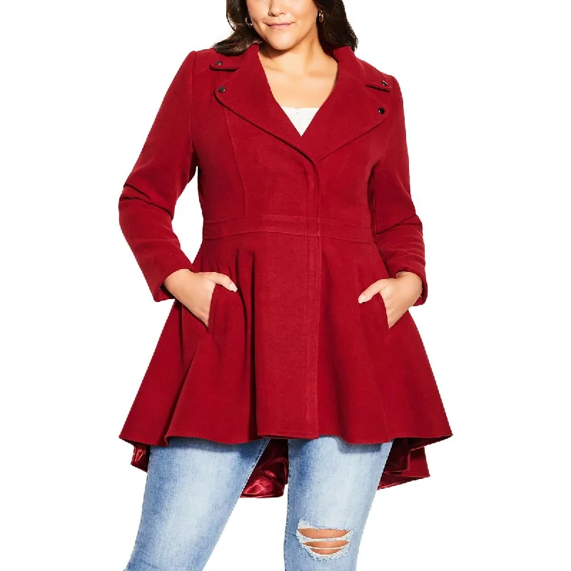 City Chic Womens Hi Low Heavy Walker Coat