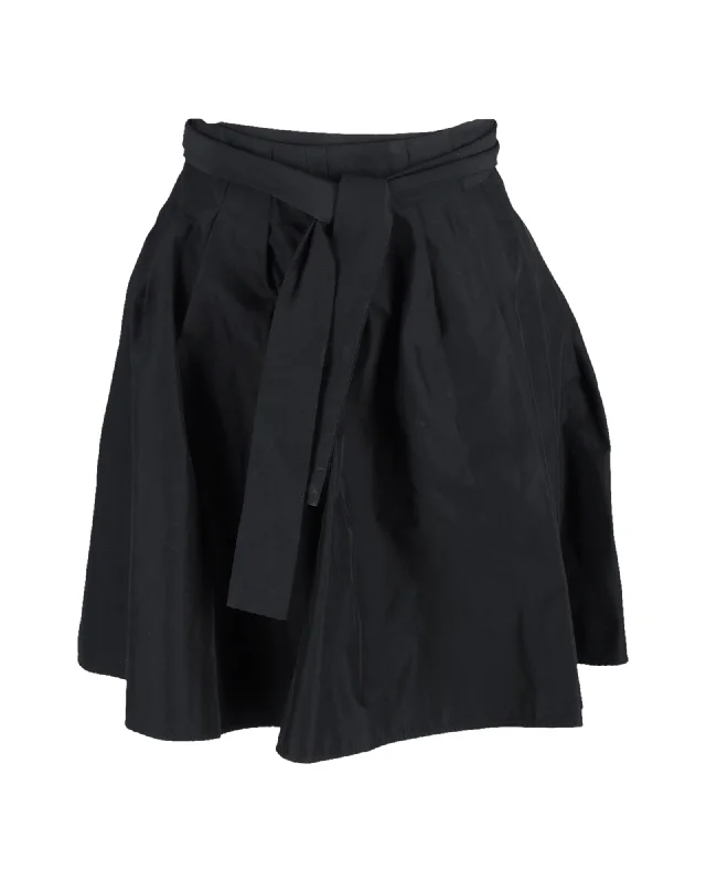 Joseph Tie Belt Mini Skirt in Black Polyester