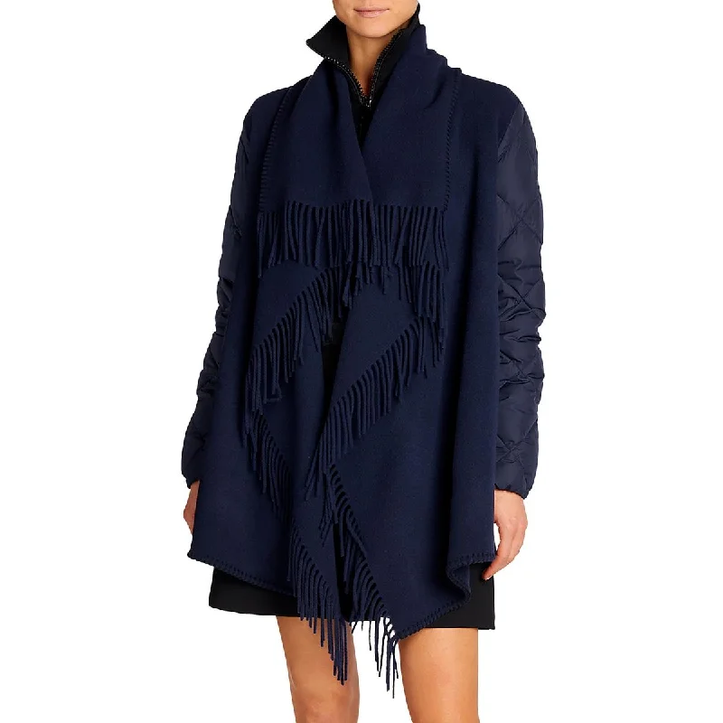 Moncler Womens Fringe Warm Quilted Coat