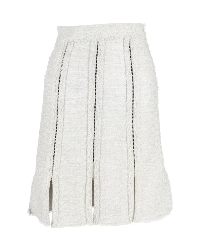 Proenza Schouler Tweed Knee Length Skirt in Grey Acrylic