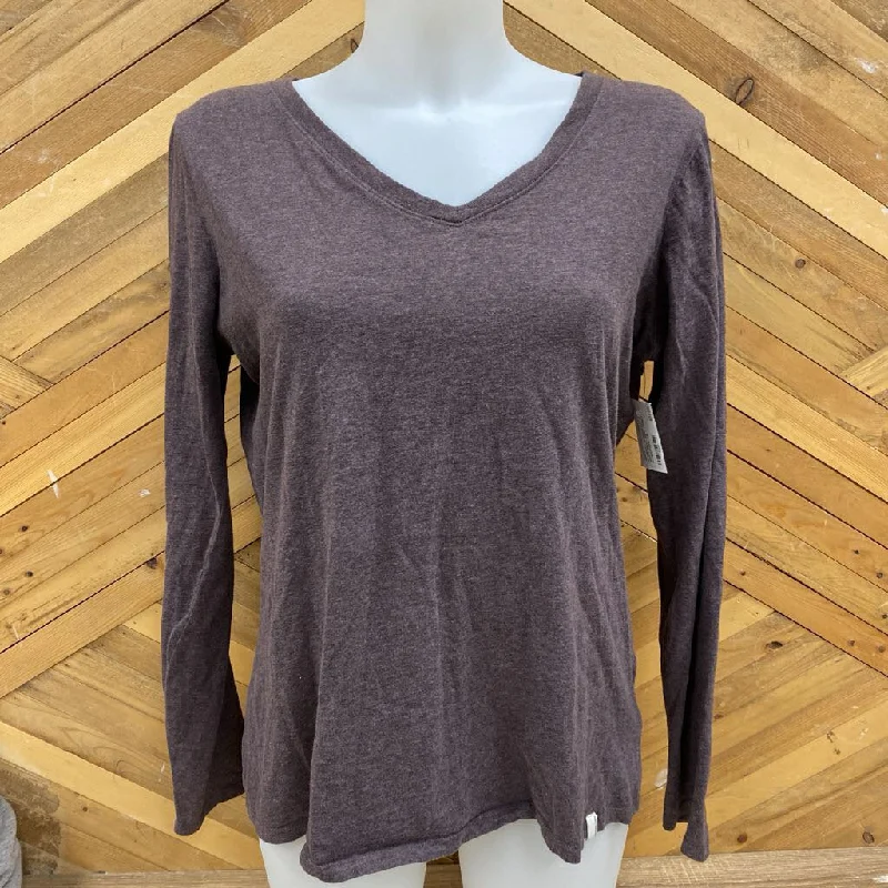 Arc'teryx - Women's L/S V-Neck T-Shirt - MSRP comp $70: Brown/Purple -women-LG