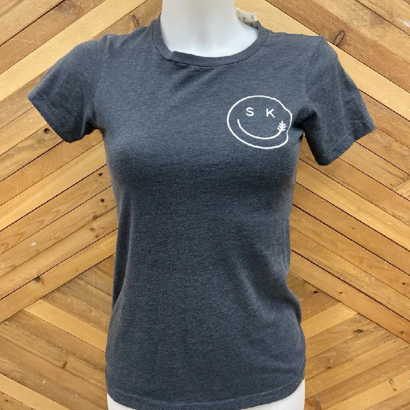 Hardpressed - SK Smiley T-Shirt Short Sleeves - MSRP $45: Grey -women-SM