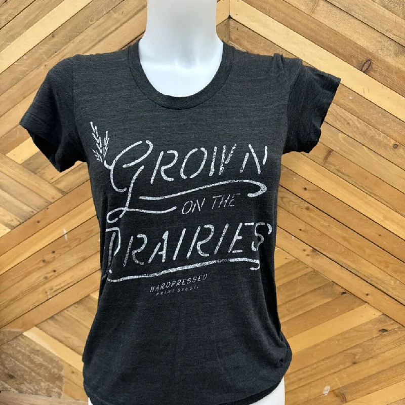 Hardpressed - Women's 'Grown on the Prairies' T-Shirt - MSRP $45: Grey -women-SM