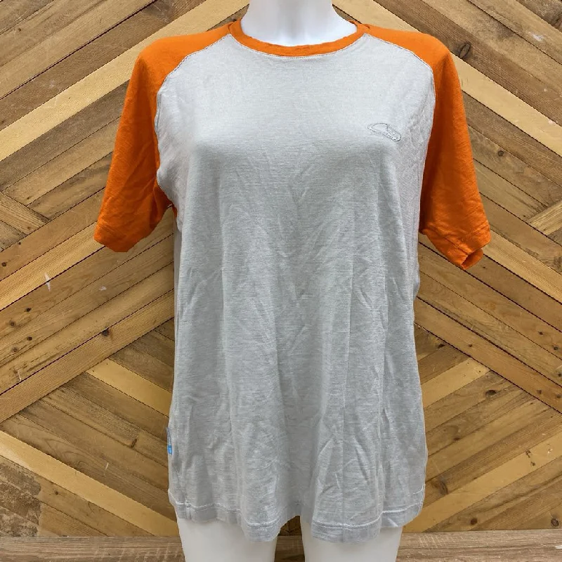 Icebreaker- super fine 190 t-shirt- MSRP $130 : Grey Orange -women-LG