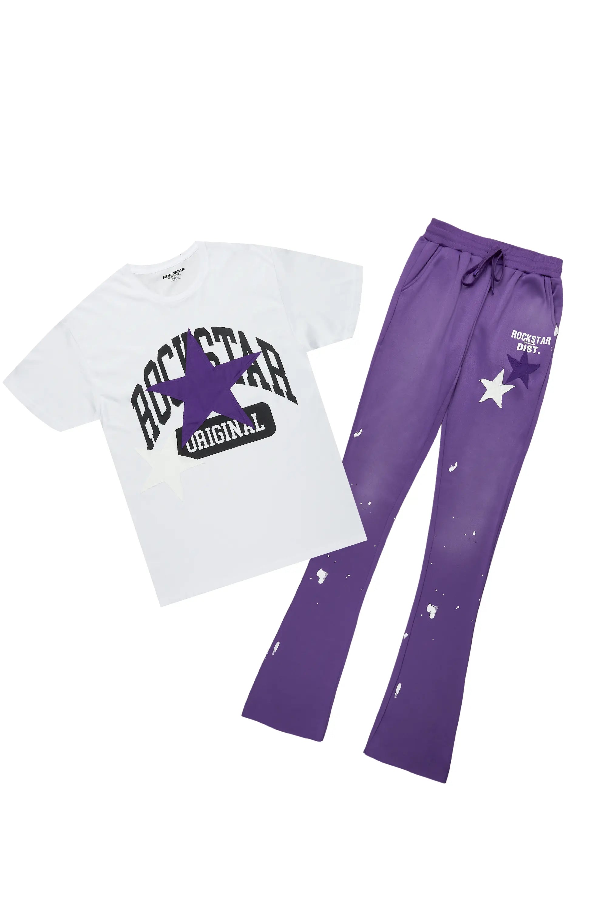 Diondrea White/Purple T-Shirt Trackset