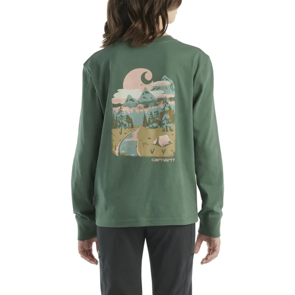 Girls' Mountain Pocket Long Sleeve T-Shirt - Cilantro