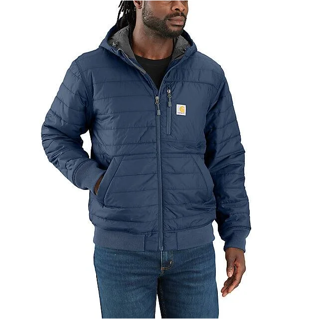 Rain Defender Relaxed Fit Lightweight Insulated Hooded Jacket - 3 Warmest Rating - Dark Blue