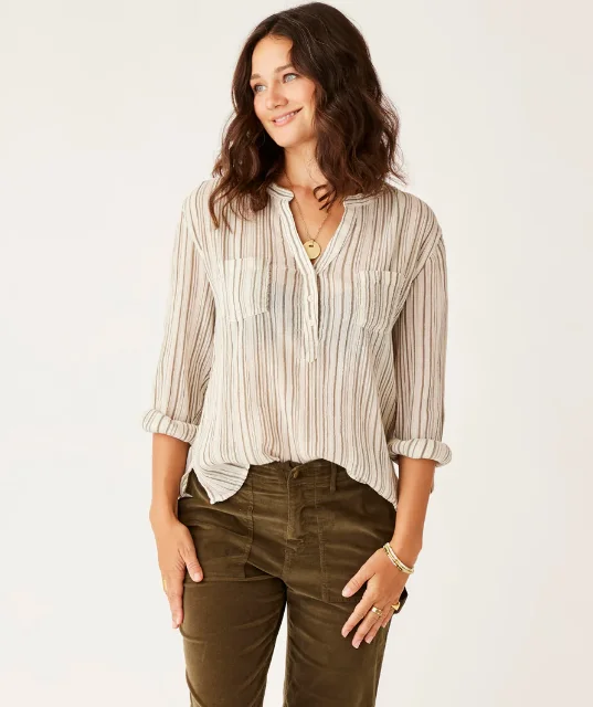 Women's Dylan Gauze Shirt - Birch Multistripe