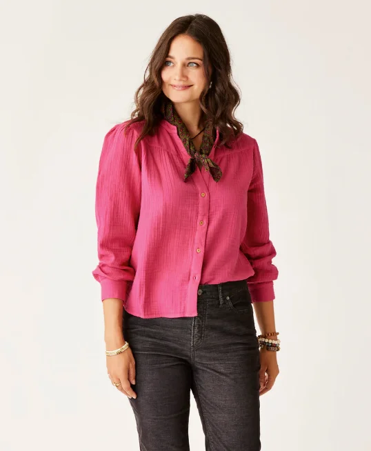 Women's Tatum Double Gauze Shirt - Raspberry