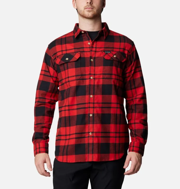 Men's Flare Gun Stretch Flannel Shirt - Sail Red River Crossing Plaid