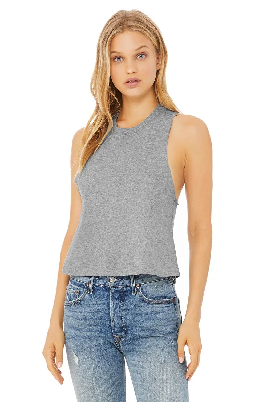 Bella + Canvas Womens Cropped Tank Top - Heather Grey