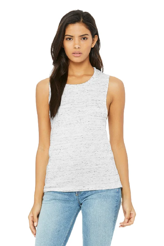 Bella + Canvas Womens Flowy Muscle Tank Top - White Marble