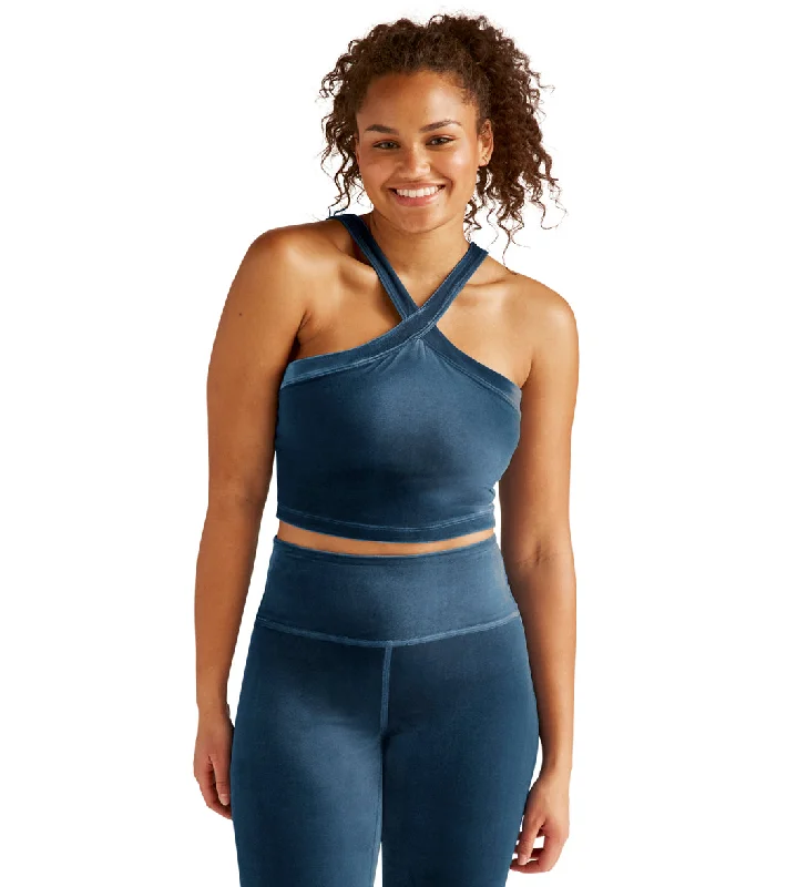 Beyond Yoga Converge Cropped Tank Blue Gem