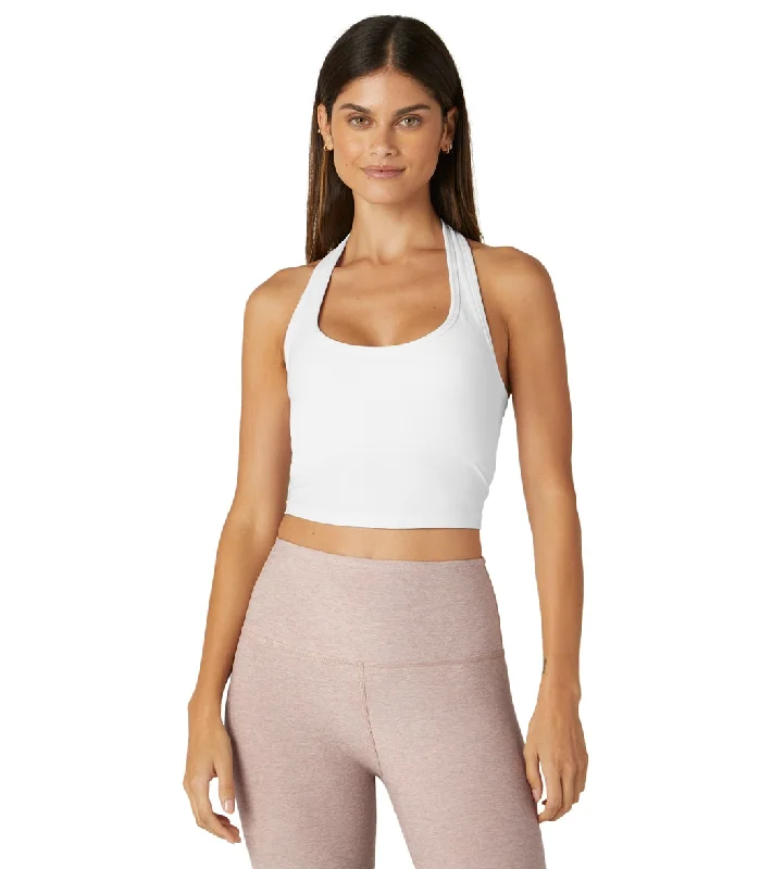 Beyond Yoga Spacedye Well Rounded Cropped Halter Tank Cloud White