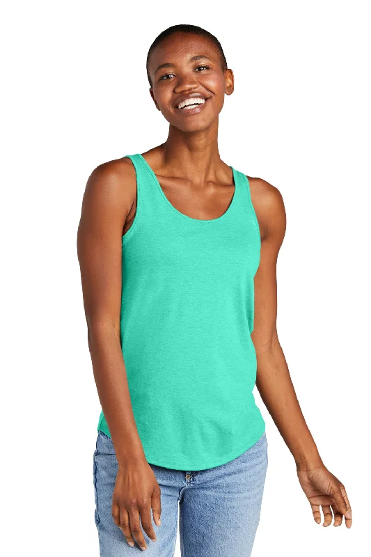 District Womens Perfect Tri Relaxed Tank Top - Heather Aqua Blue