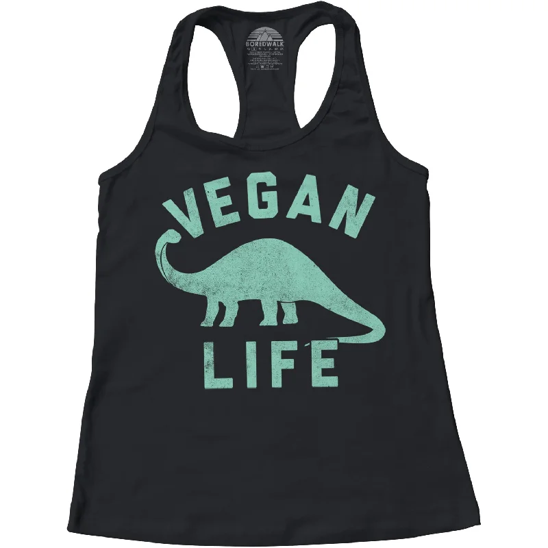 Women's Brontosaurus Vegan Life Racerback Tank Top