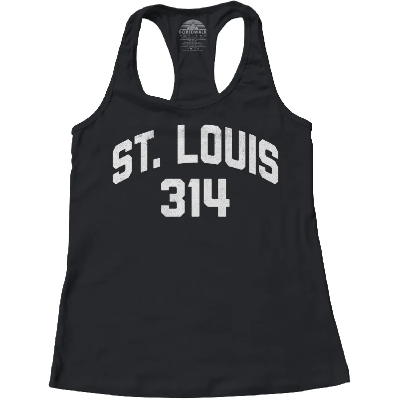 Women's St Louis 314 Area Code Racerback Tank Top