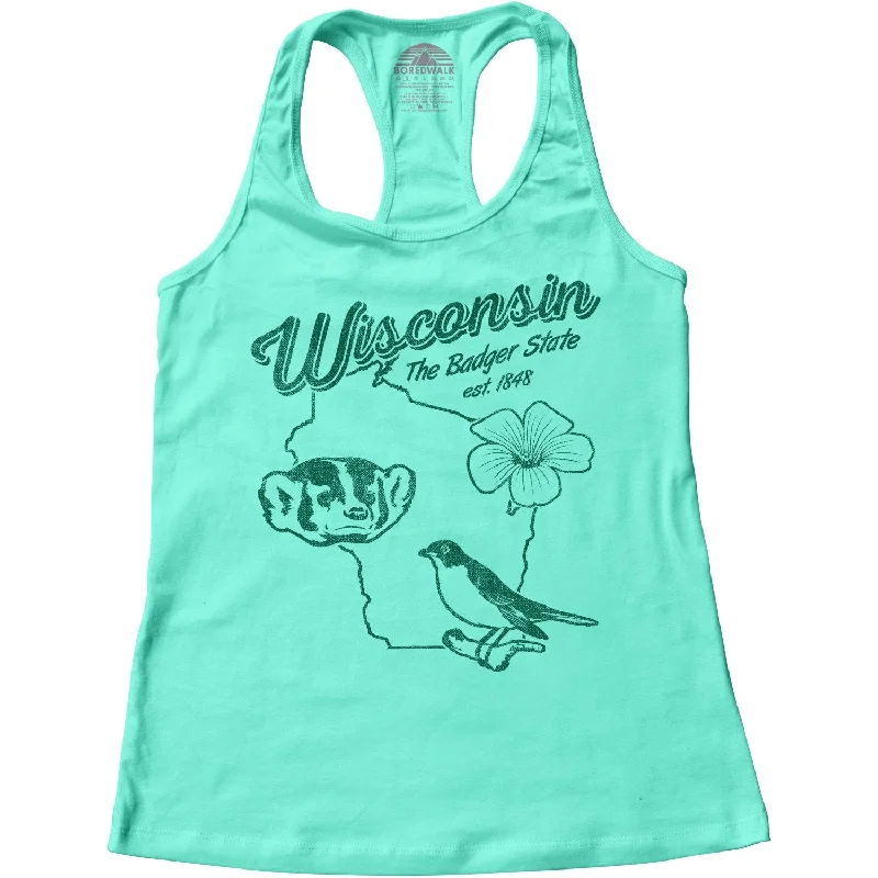 Women's Vintage Wisconsin State Racerback Tank Top