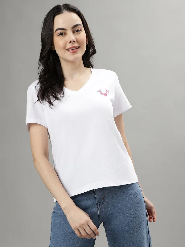 True Religion White Fashion Logo Regular Fit T-Shirt