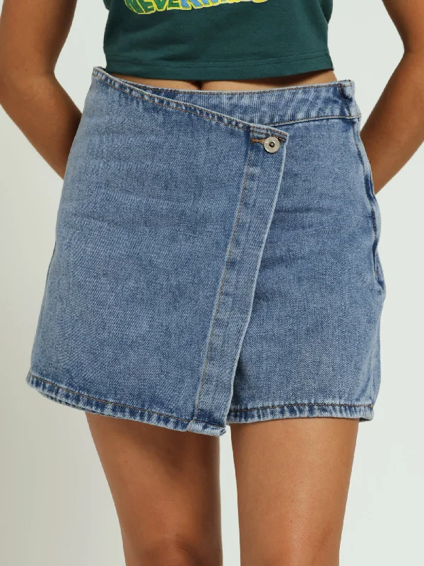 Denim Skort - Mid Blue