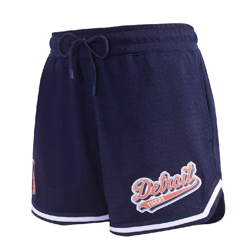 MLB DETROIT TIGERS SCRIPT TAIL WOMEN'S MESH TAPE SHORT (MIDNIGHT NAVY)