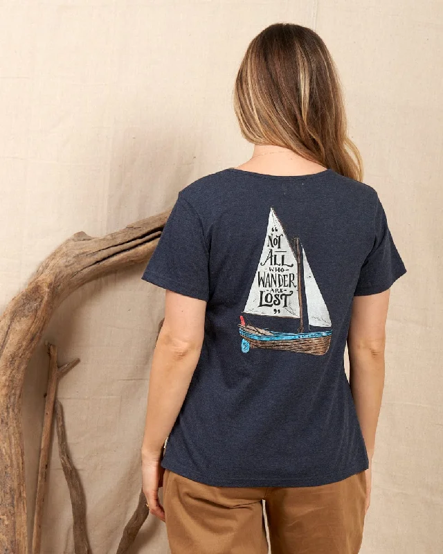 Lost Ships - Womens T-Shirt - Blue