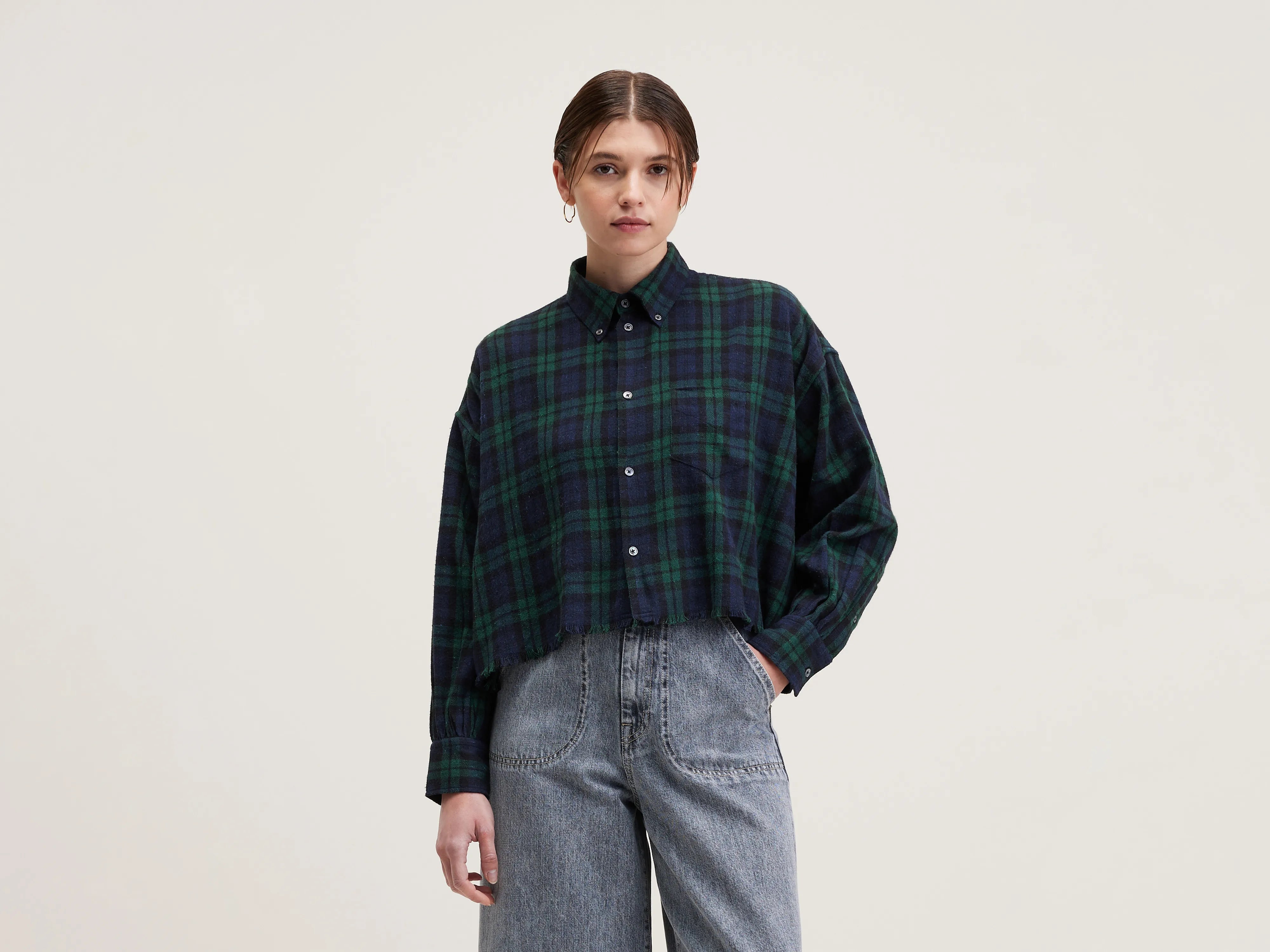 Kraft cropped shirt (242 / W / CHECK A)