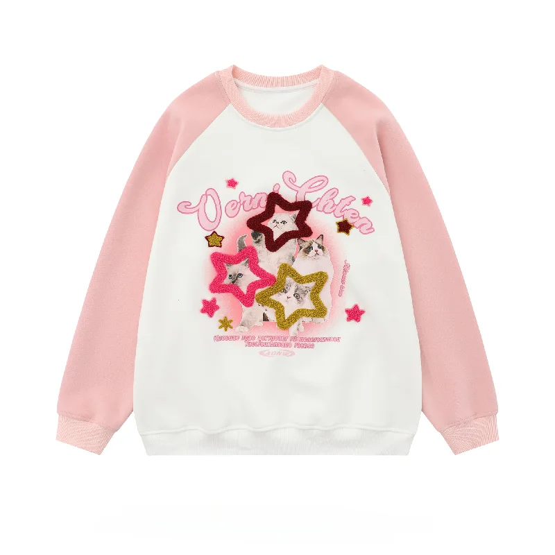 Women's Harajuku Cats Printed Sweatshirt