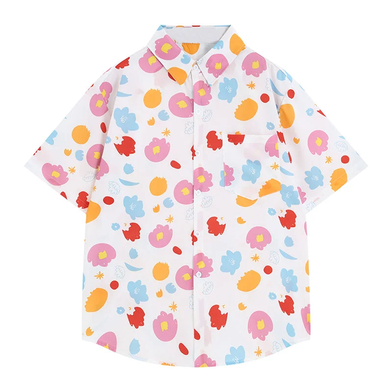 Women's Harajuku Colourful Graffiti Printed Shirt