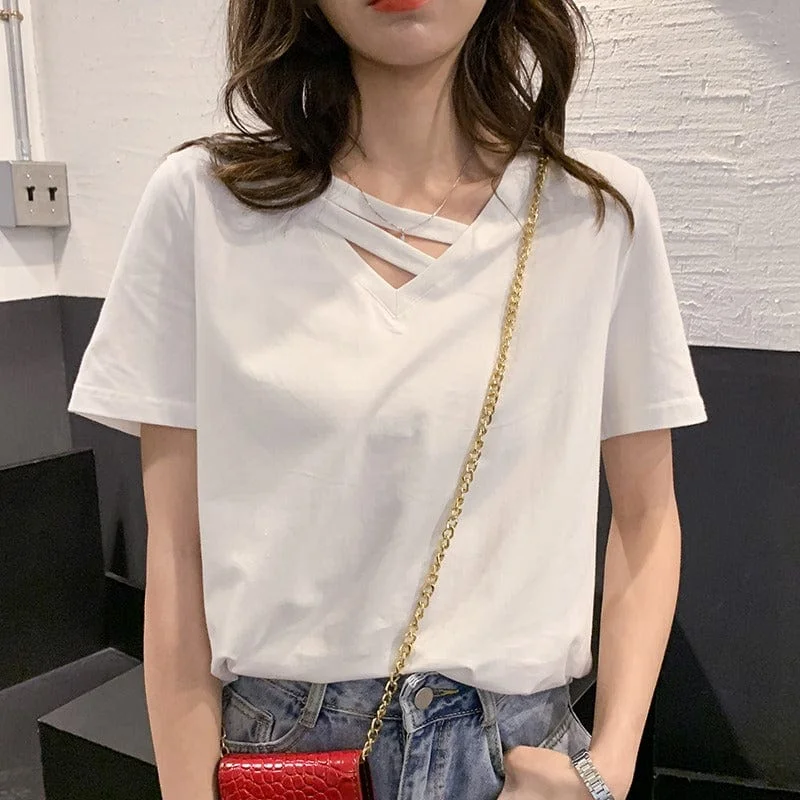 Women's Harajuku Cutout Casual Tee