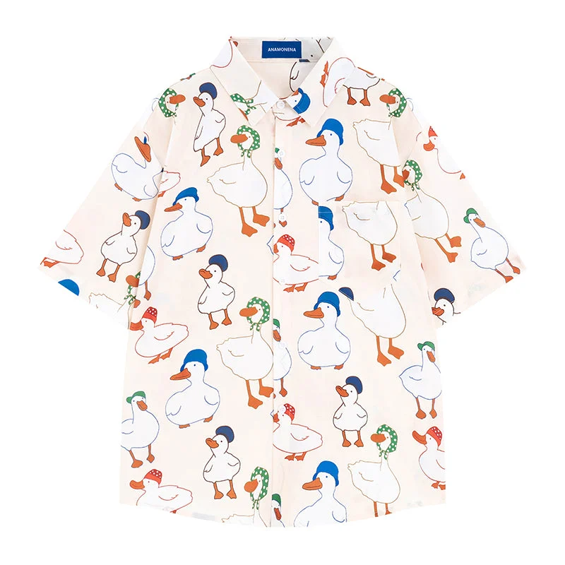 Women's Harajuku Duck Printed Shirt