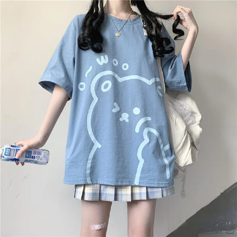 Women's Harajuku Kawaii Bear Printed Casual Tee