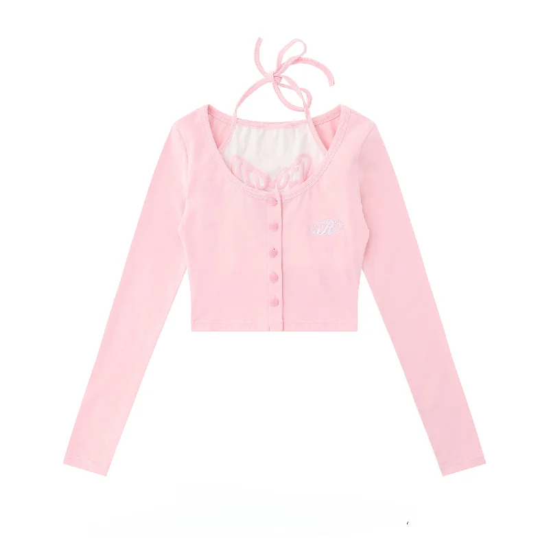 Women's Kawaii Lace-up Two Pieces Shirt