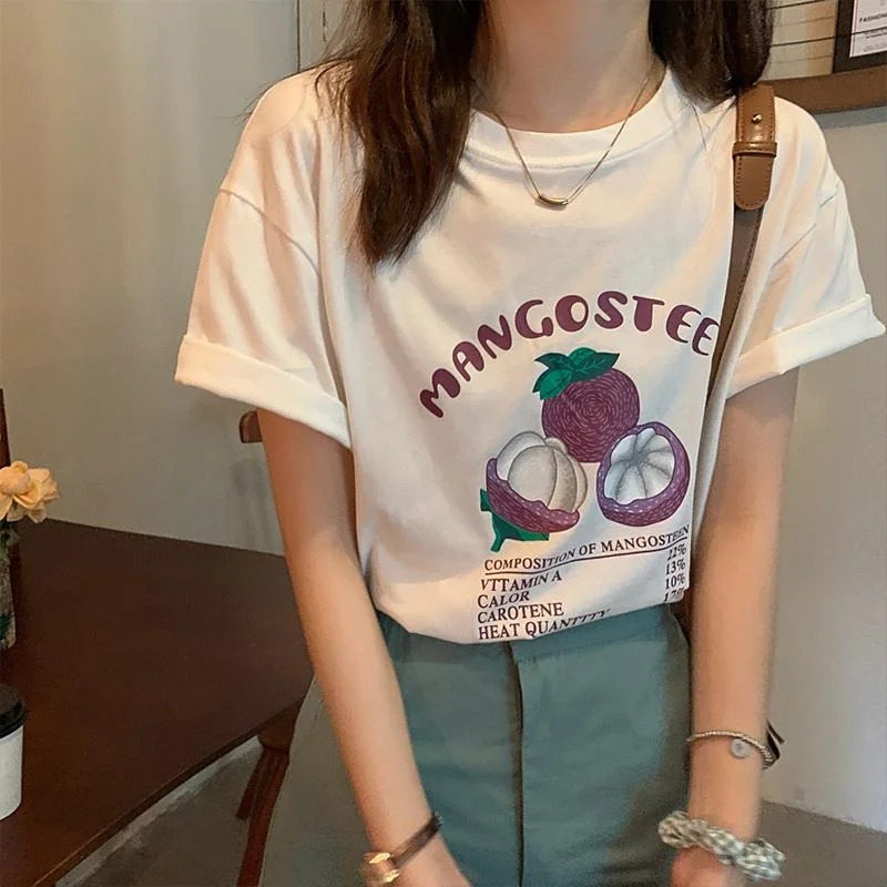 Women's Kawaii Summer Litchi Printed Tee